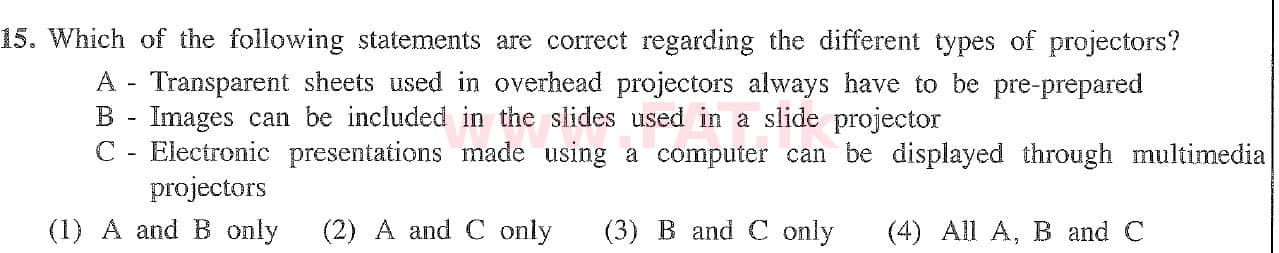 දේශීය විෂය නිර්දේශය : සාමාන්‍ය පෙළ (O/L) තොරතුරු හා සන්නිවේදන තාක්ෂණය (ICT) - 2020 මාර්තු - ප්‍රශ්න පත්‍රය I (English මාධ්‍යය) 15 1