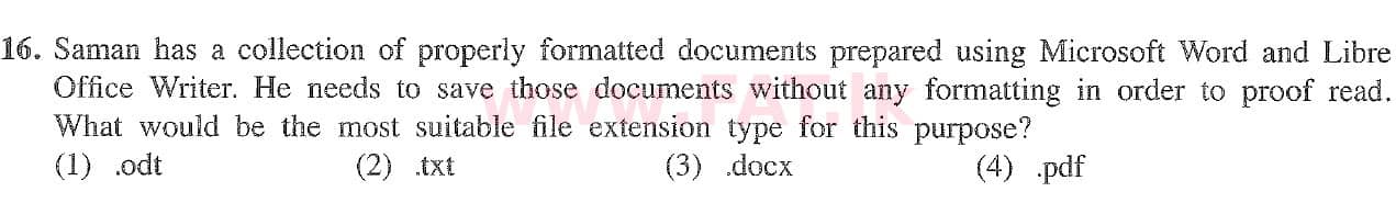 National Syllabus : Ordinary Level (O/L) Information & Communication Technology ICT - 2020 March - Paper I (English Medium) 16 1
