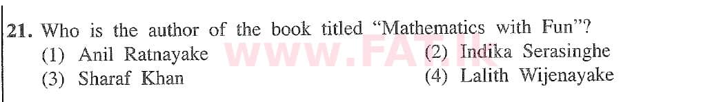 National Syllabus : Ordinary Level (O/L) Information & Communication Technology ICT - 2020 March - Paper I (English Medium) 21 2