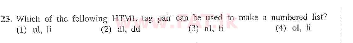 National Syllabus : Ordinary Level (O/L) Information & Communication Technology ICT - 2020 March - Paper I (English Medium) 23 1