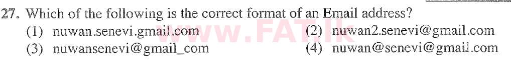 දේශීය විෂය නිර්දේශය : සාමාන්‍ය පෙළ (O/L) තොරතුරු හා සන්නිවේදන තාක්ෂණය (ICT) - 2020 මාර්තු - ප්‍රශ්න පත්‍රය I (English මාධ්‍යය) 27 1