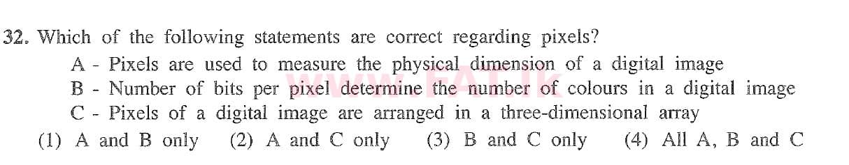 දේශීය විෂය නිර්දේශය : සාමාන්‍ය පෙළ (O/L) තොරතුරු හා සන්නිවේදන තාක්ෂණය (ICT) - 2020 මාර්තු - ප්‍රශ්න පත්‍රය I (English මාධ්‍යය) 32 1