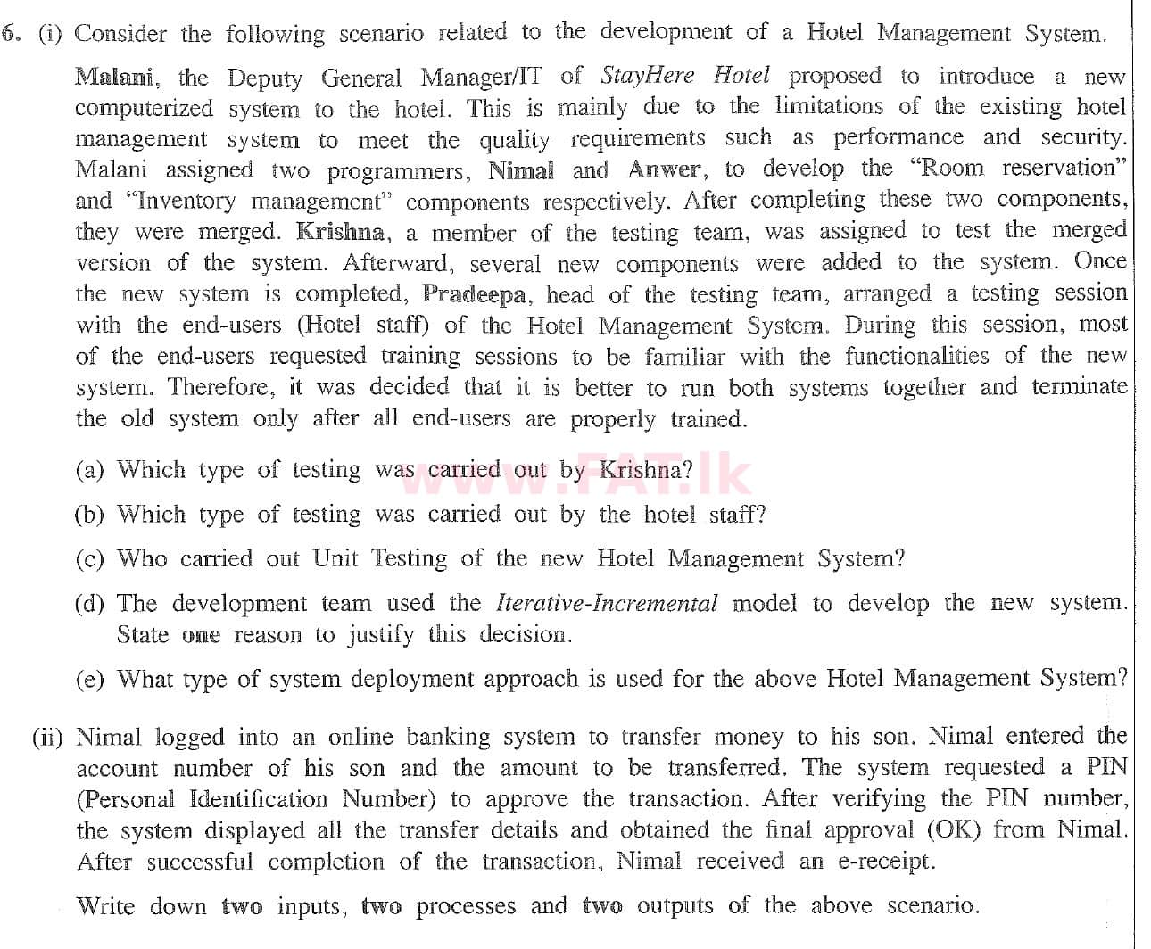 දේශීය විෂය නිර්දේශය : සාමාන්‍ය පෙළ (O/L) තොරතුරු හා සන්නිවේදන තාක්ෂණය (ICT) - 2020 මාර්තු - ප්‍රශ්න පත්‍රය II (English මාධ්‍යය) 6 1
