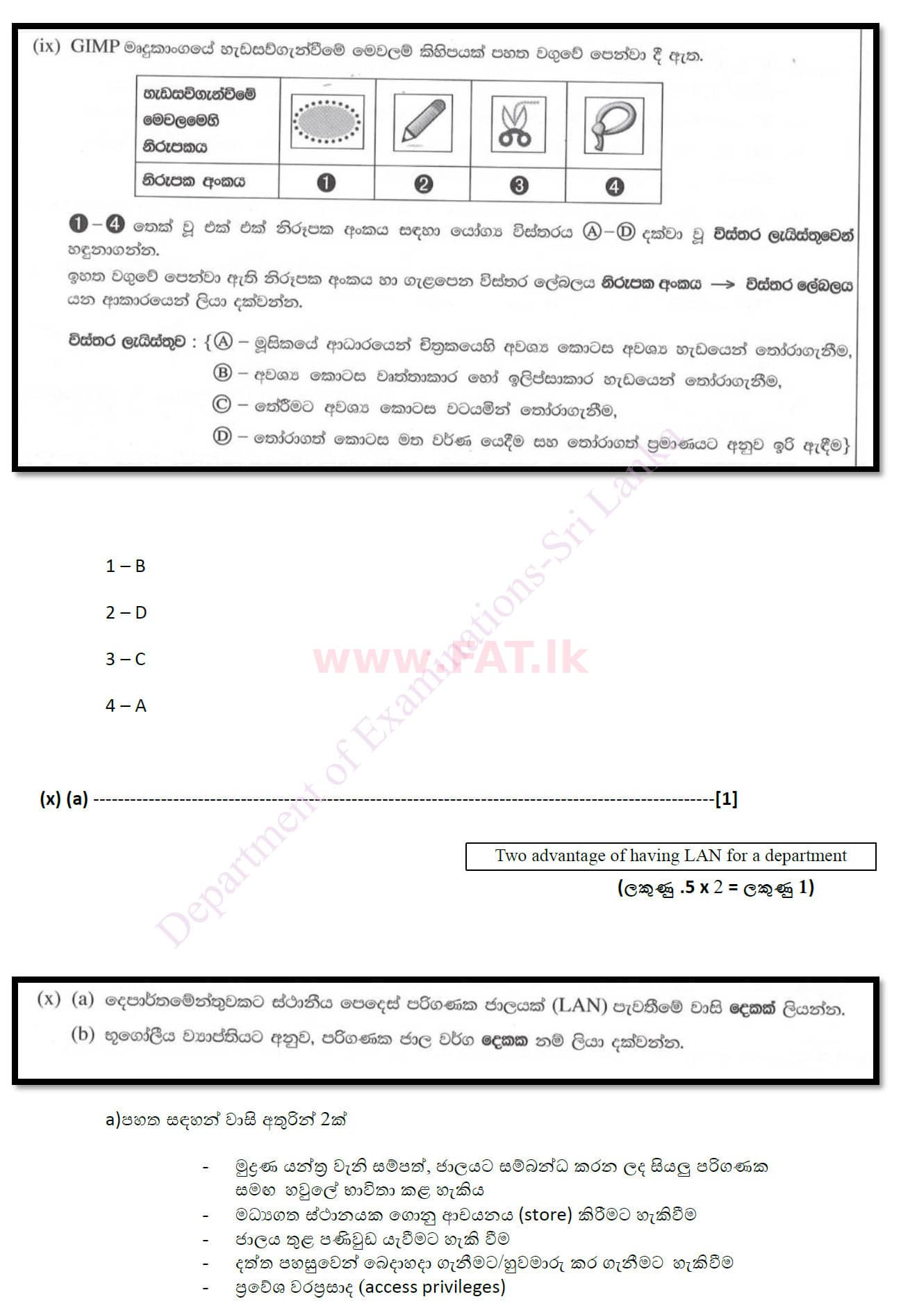 National Syllabus : Ordinary Level (O/L) Information & Communication Technology ICT - 2020 March - Paper II (සිංහල Medium) 1 4936