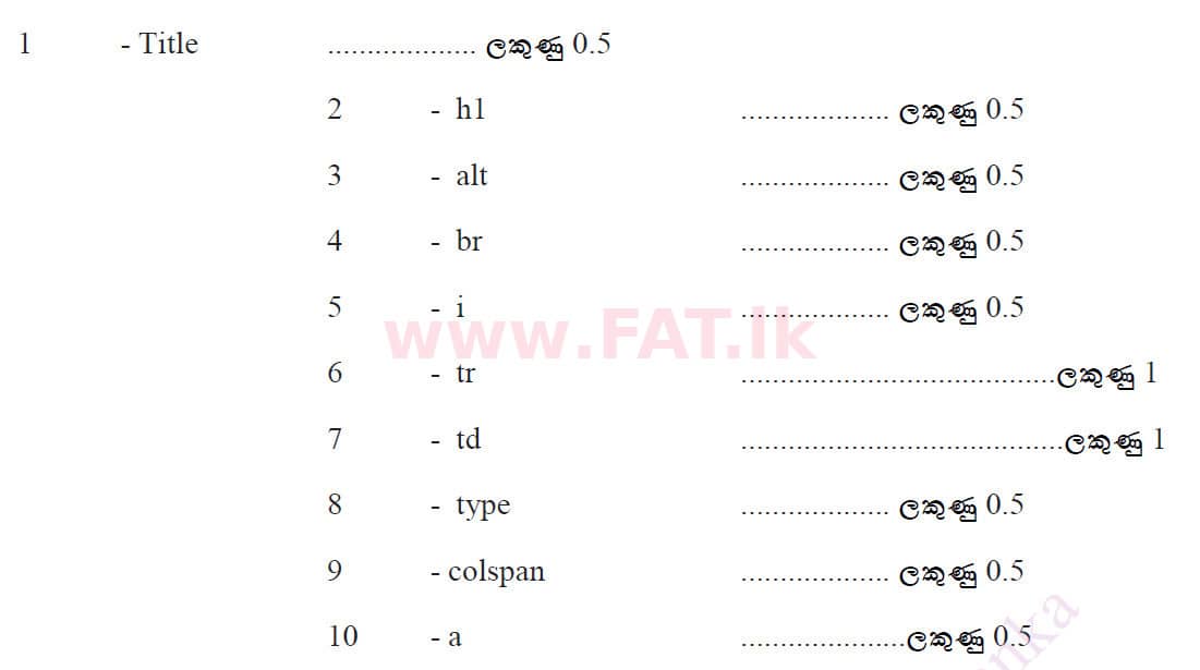 National Syllabus : Ordinary Level (O/L) Information & Communication Technology ICT - 2020 March - Paper II (සිංහල Medium) 4 4949