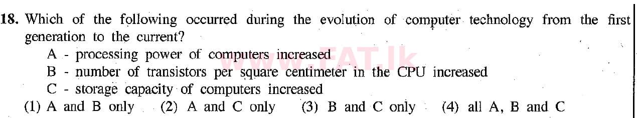 உள்ளூர் பாடத்திட்டம் : சாதாரண நிலை (சா/த) தகவல் தொடர்பாடல் தொழில்நுட்பம் - 2018 டிசம்பர் - தாள்கள் I (English மொழிமூலம்) 18 1