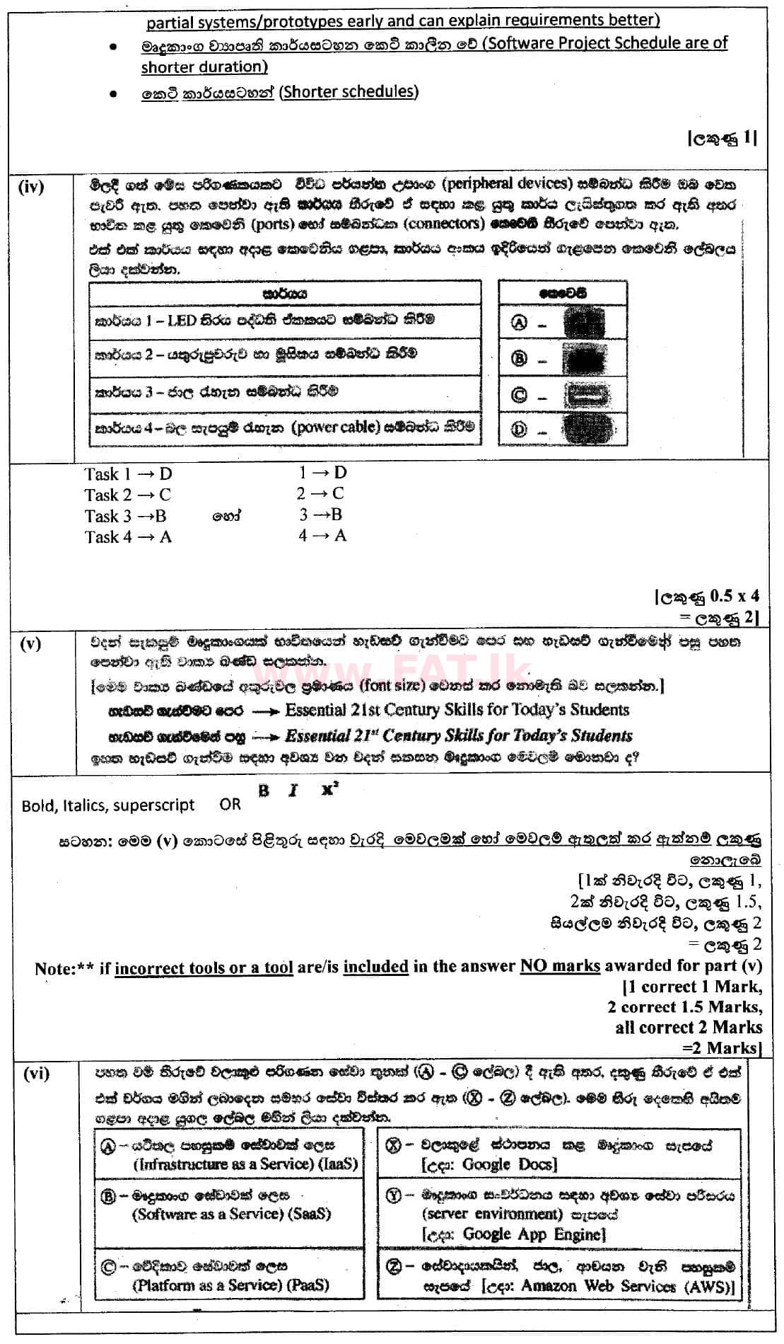 දේශීය විෂය නිර්දේශය : සාමාන්‍ය පෙළ (O/L) තොරතුරු හා සන්නිවේදන තාක්ෂණය (ICT) - 2018 දෙසැම්බර් - ප්‍රශ්න පත්‍රය II (සිංහල මාධ්‍යය) 1 4986