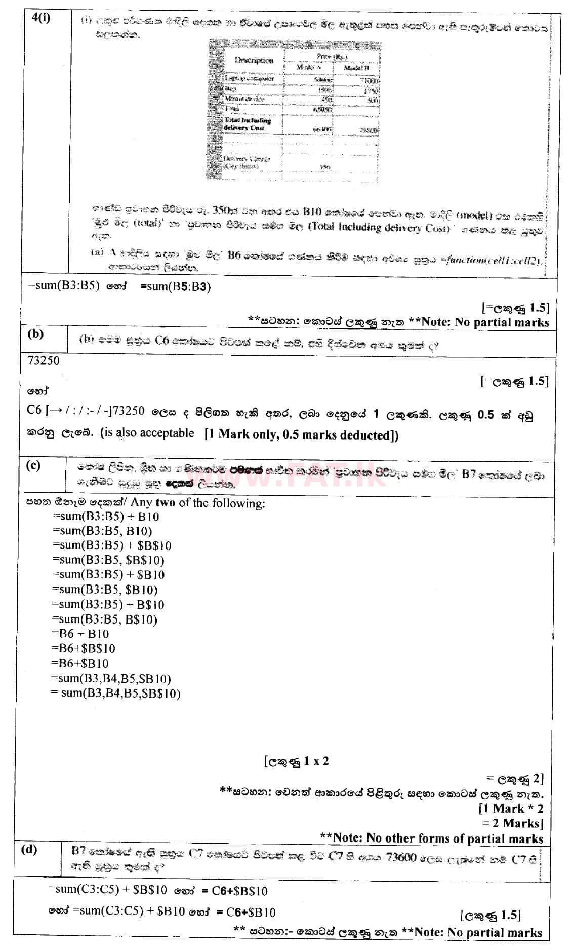 National Syllabus : Ordinary Level (O/L) Information & Communication Technology ICT - 2018 December - Paper II (සිංහල Medium) 4 4994