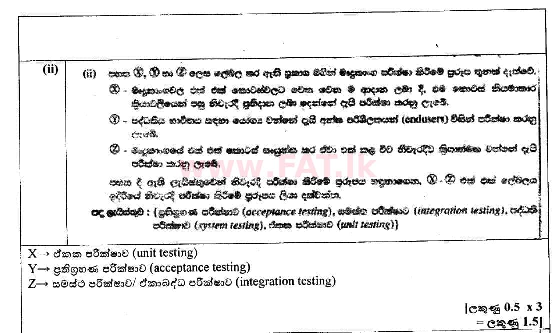 දේශීය විෂය නිර්දේශය : සාමාන්‍ය පෙළ (O/L) තොරතුරු හා සන්නිවේදන තාක්ෂණය (ICT) - 2018 දෙසැම්බර් - ප්‍රශ්න පත්‍රය II (සිංහල මාධ්‍යය) 6 4999