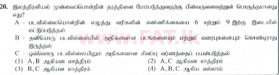 National Syllabus : Ordinary Level (O/L) Information & Communication Technology ICT - 2019 December - Paper I (தமிழ் Medium) 20 1