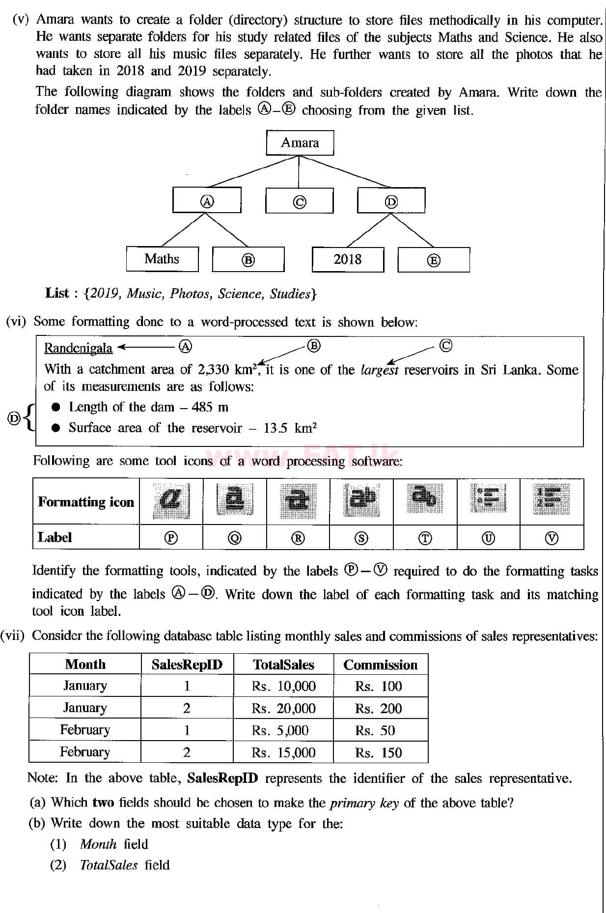 உள்ளூர் பாடத்திட்டம் : சாதாரண நிலை (சா/த) தகவல் தொடர்பாடல் தொழில்நுட்பம் - 2019 டிசம்பர் - தாள்கள் II (English மொழிமூலம்) 1 2