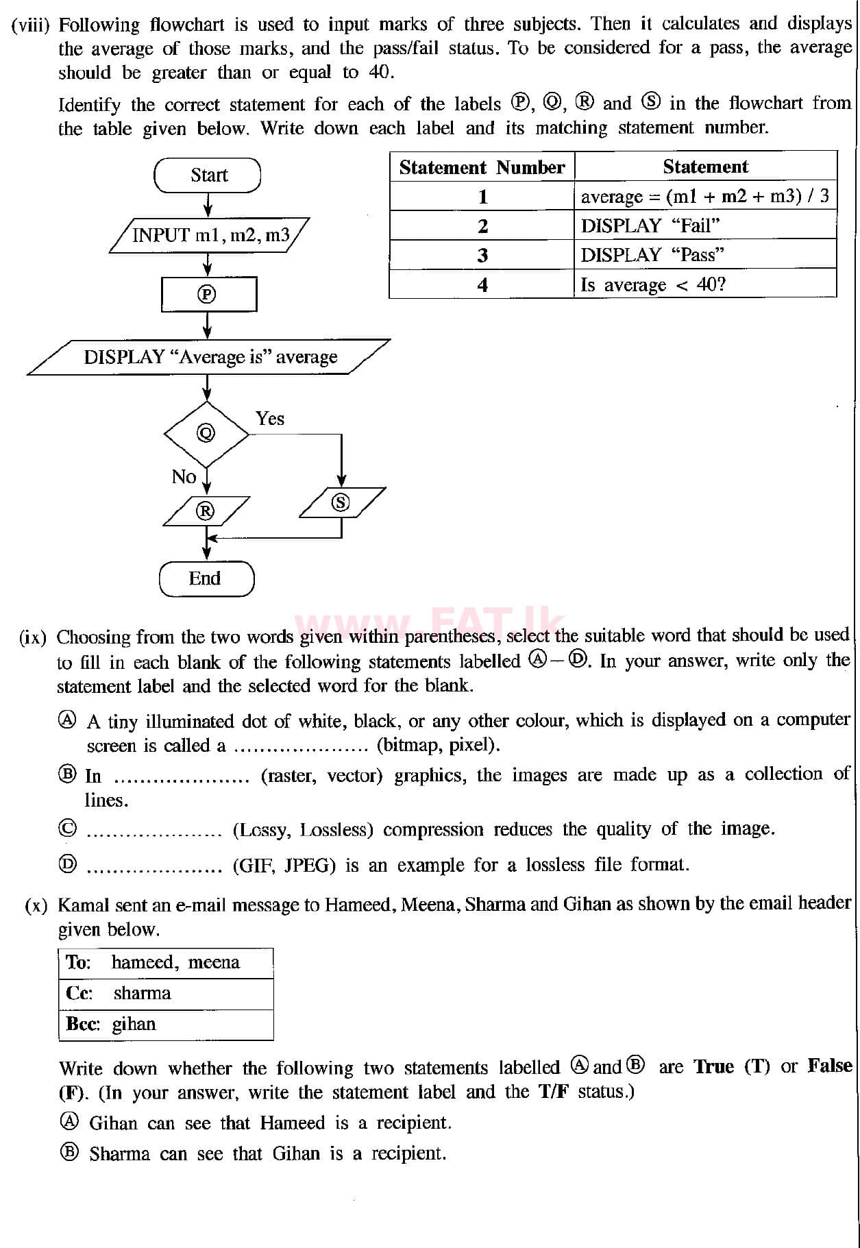உள்ளூர் பாடத்திட்டம் : சாதாரண நிலை (சா/த) தகவல் தொடர்பாடல் தொழில்நுட்பம் - 2019 டிசம்பர் - தாள்கள் II (English மொழிமூலம்) 1 3