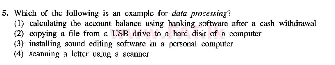 உள்ளூர் பாடத்திட்டம் : சாதாரண நிலை (சா/த) தகவல் தொடர்பாடல் தொழில்நுட்பம் - 2019 டிசம்பர் - தாள்கள் I (English மொழிமூலம்) 5 1