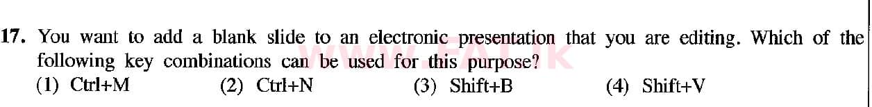உள்ளூர் பாடத்திட்டம் : சாதாரண நிலை (சா/த) தகவல் தொடர்பாடல் தொழில்நுட்பம் - 2019 டிசம்பர் - தாள்கள் I (English மொழிமூலம்) 17 1