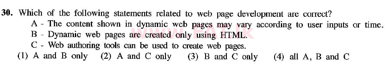 உள்ளூர் பாடத்திட்டம் : சாதாரண நிலை (சா/த) தகவல் தொடர்பாடல் தொழில்நுட்பம் - 2019 டிசம்பர் - தாள்கள் I (English மொழிமூலம்) 30 1
