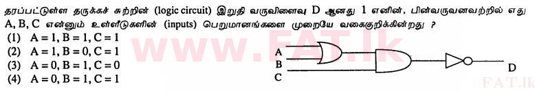உள்ளூர் பாடத்திட்டம் : சாதாரண நிலை (சா/த) தகவல் தொடர்பாடல் தொழில்நுட்பம் - 2011 டிசம்பர் - தாள்கள் I (தமிழ் மொழிமூலம்) 12 1