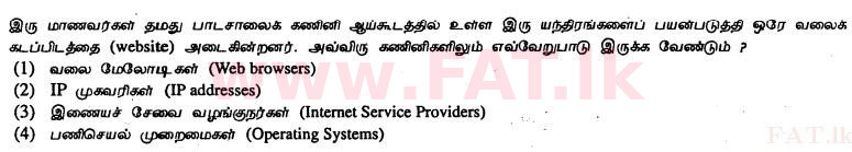 National Syllabus : Ordinary Level (O/L) Information & Communication Technology ICT - 2011 December - Paper I (தமிழ் Medium) 33 1