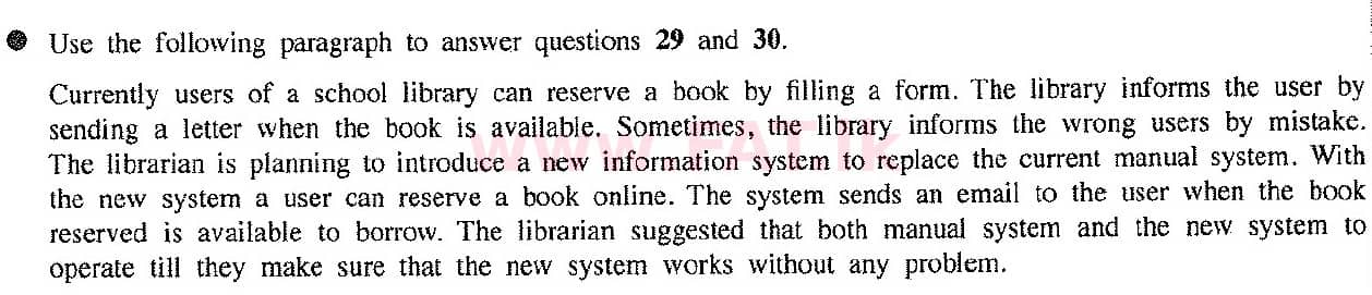 දේශීය විෂය නිර්දේශය : සාමාන්‍ය පෙළ (O/L) තොරතුරු හා සන්නිවේදන තාක්ෂණය (ICT) - 2017 දෙසැම්බර් - ප්‍රශ්න පත්‍රය I (English මාධ්‍යය) 30 1