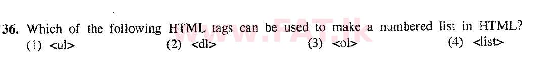 දේශීය විෂය නිර්දේශය : සාමාන්‍ය පෙළ (O/L) තොරතුරු හා සන්නිවේදන තාක්ෂණය (ICT) - 2017 දෙසැම්බර් - ප්‍රශ්න පත්‍රය I (English මාධ්‍යය) 36 1