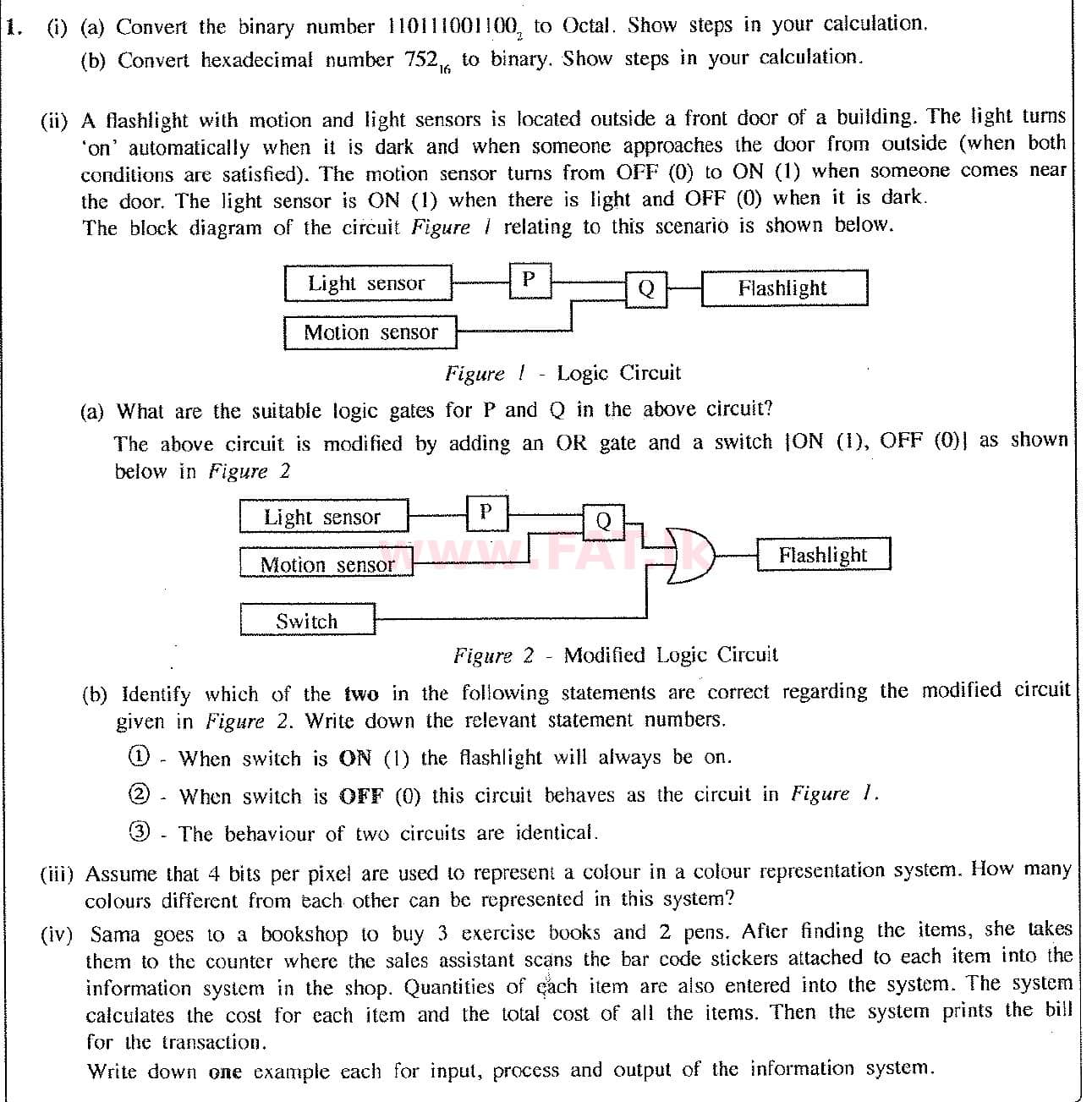 දේශීය විෂය නිර්දේශය : සාමාන්‍ය පෙළ (O/L) තොරතුරු හා සන්නිවේදන තාක්ෂණය (ICT) - 2017 දෙසැම්බර් - ප්‍රශ්න පත්‍රය II (English මාධ්‍යය) 1 1