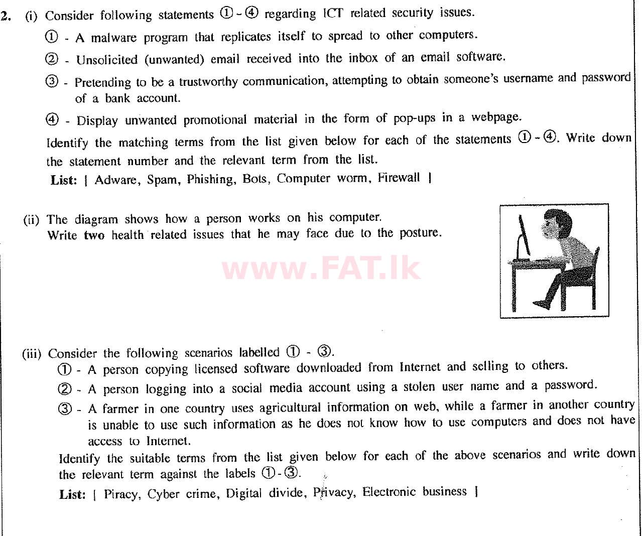 National Syllabus : Ordinary Level (O/L) Information & Communication Technology ICT - 2017 December - Paper II (English Medium) 2 1