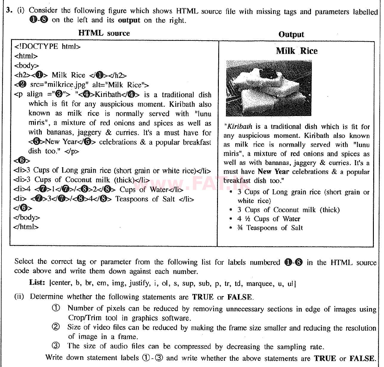 දේශීය විෂය නිර්දේශය : සාමාන්‍ය පෙළ (O/L) තොරතුරු හා සන්නිවේදන තාක්ෂණය (ICT) - 2017 දෙසැම්බර් - ප්‍රශ්න පත්‍රය II (English මාධ්‍යය) 3 1