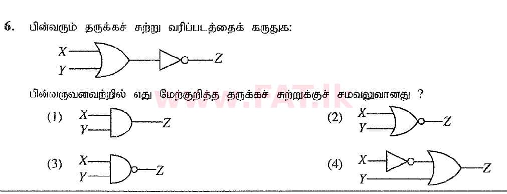 உள்ளூர் பாடத்திட்டம் : சாதாரண நிலை (சா/த) தகவல் தொடர்பாடல் தொழில்நுட்பம் - 2016 டிசம்பர் - தாள்கள் I (தமிழ் மொழிமூலம்) 6 1