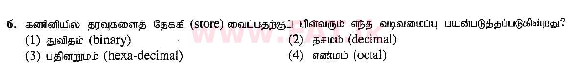 உள்ளூர் பாடத்திட்டம் : சாதாரண நிலை (சா/த) தகவல் தொடர்பாடல் தொழில்நுட்பம் - 2015 டிசம்பர் - தாள்கள் I (தமிழ் மொழிமூலம்) 6 1