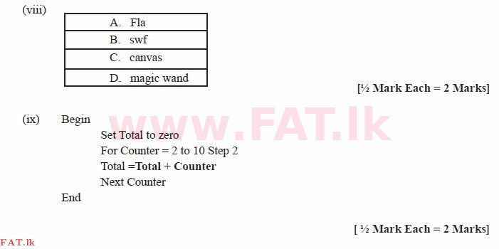 உள்ளூர் பாடத்திட்டம் : சாதாரண நிலை (சா/த) தகவல் தொடர்பாடல் தொழில்நுட்பம் - 2011 டிசம்பர் - தாள்கள் II (தமிழ் மொழிமூலம்) 1 2014