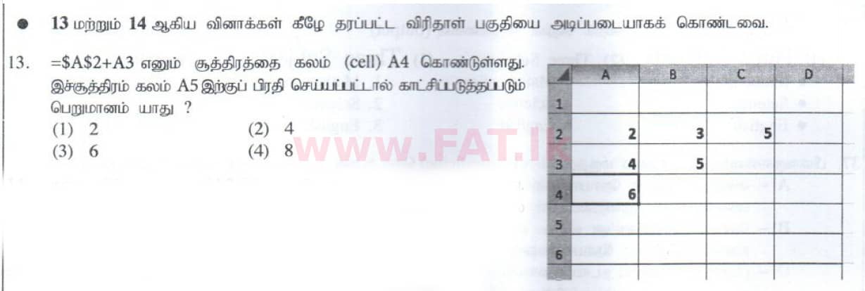 உள்ளூர் பாடத்திட்டம் : சாதாரண நிலை (சா/த) தகவல் தொடர்பாடல் தொழில்நுட்பம் - 2014 டிசம்பர் - தாள்கள் I (தமிழ் மொழிமூலம்) 13 1