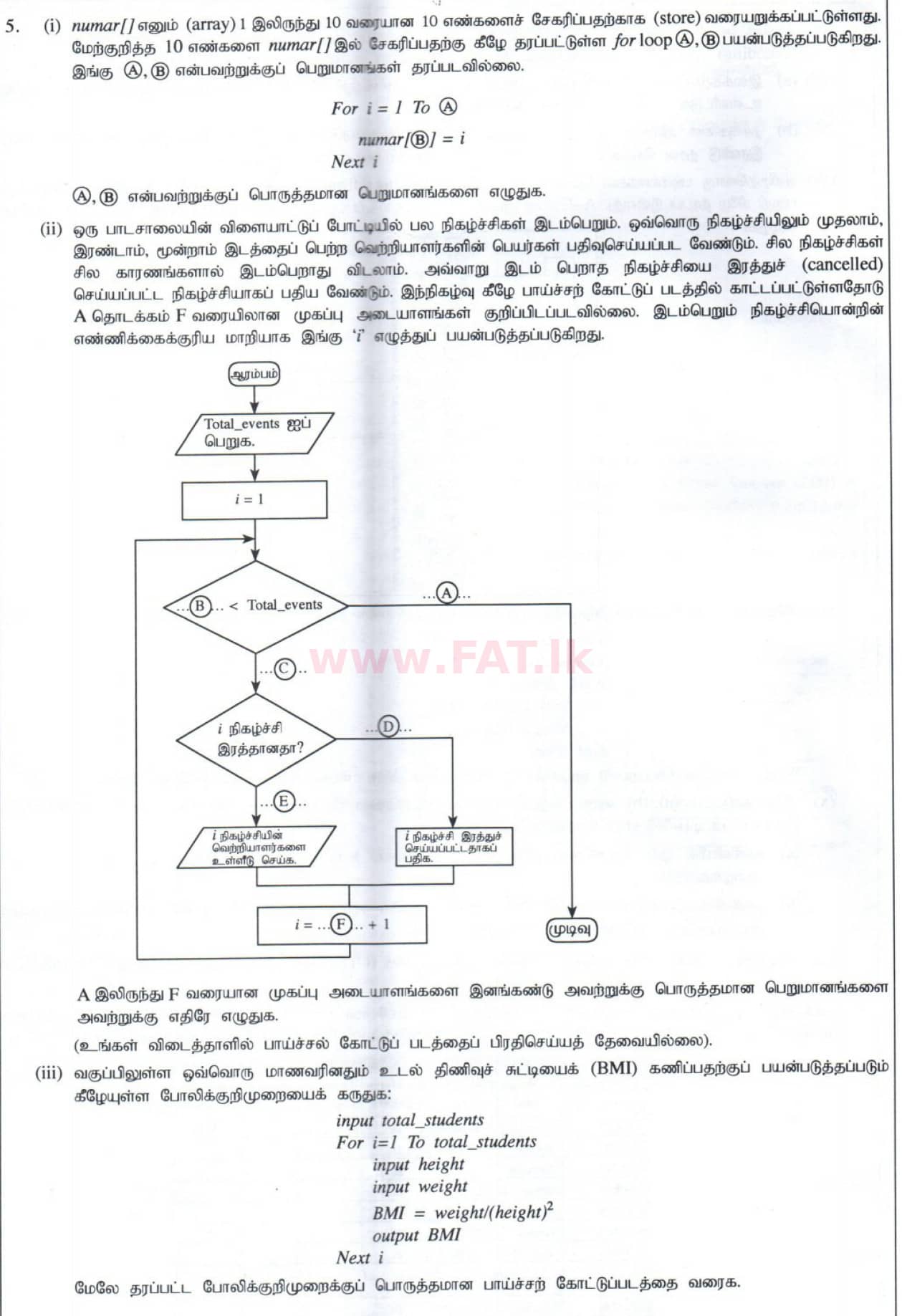 உள்ளூர் பாடத்திட்டம் : சாதாரண நிலை (சா/த) தகவல் தொடர்பாடல் தொழில்நுட்பம் - 2014 டிசம்பர் - தாள்கள் II (தமிழ் மொழிமூலம்) 5 1