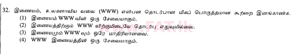 National Syllabus : Ordinary Level (O/L) Information & Communication Technology ICT - 2010 December - Paper I (தமிழ் Medium) 32 1