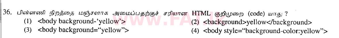 National Syllabus : Ordinary Level (O/L) Information & Communication Technology ICT - 2010 December - Paper I (தமிழ் Medium) 36 1