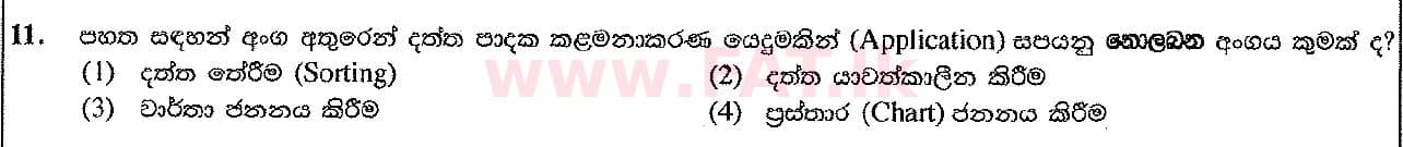 දේශීය විෂය නිර්දේශය : සාමාන්‍ය පෙළ (O/L) තොරතුරු හා සන්නිවේදන තාක්ෂණය (ICT) - 2016 දෙසැම්බර් - ප්‍රශ්න පත්‍රය I (සිංහල මාධ්‍යය) 11 1