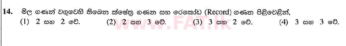 දේශීය විෂය නිර්දේශය : සාමාන්‍ය පෙළ (O/L) තොරතුරු හා සන්නිවේදන තාක්ෂණය (ICT) - 2016 දෙසැම්බර් - ප්‍රශ්න පත්‍රය I (සිංහල මාධ්‍යය) 14 2