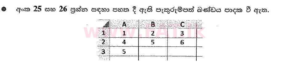 දේශීය විෂය නිර්දේශය : සාමාන්‍ය පෙළ (O/L) තොරතුරු හා සන්නිවේදන තාක්ෂණය (ICT) - 2016 දෙසැම්බර් - ප්‍රශ්න පත්‍රය I (සිංහල මාධ්‍යය) 26 1