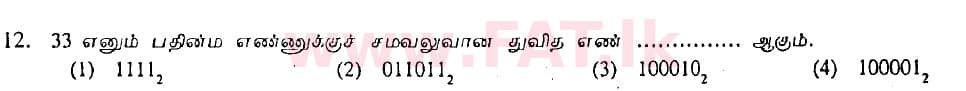 உள்ளூர் பாடத்திட்டம் : சாதாரண நிலை (சா/த) தகவல் தொடர்பாடல் தொழில்நுட்பம் - 2008 டிசம்பர் - தாள்கள் I (தமிழ் மொழிமூலம்) 12 1