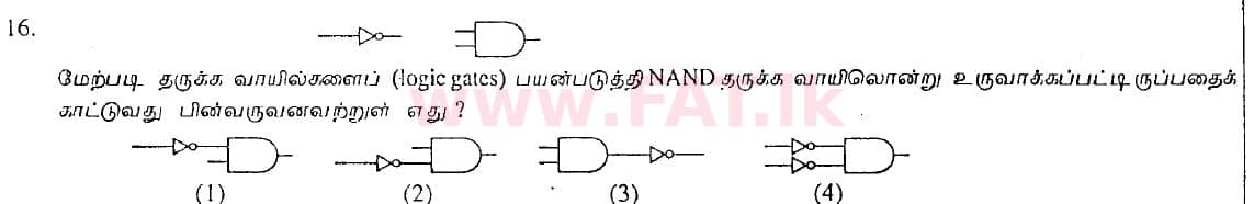 உள்ளூர் பாடத்திட்டம் : சாதாரண நிலை (சா/த) தகவல் தொடர்பாடல் தொழில்நுட்பம் - 2008 டிசம்பர் - தாள்கள் I (தமிழ் மொழிமூலம்) 16 1
