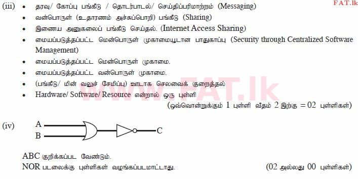 National Syllabus : Ordinary Level (O/L) Information & Communication Technology ICT - 2012 December - Paper II (தமிழ் Medium) 1 1591