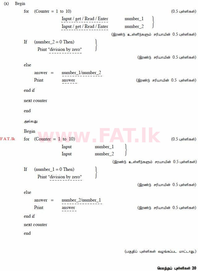 National Syllabus : Ordinary Level (O/L) Information & Communication Technology ICT - 2012 December - Paper II (தமிழ் Medium) 1 1594