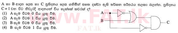 உள்ளூர் பாடத்திட்டம் : சாதாரண நிலை (சா/த) தகவல் தொடர்பாடல் தொழில்நுட்பம் - 2012 டிசம்பர் - தாள்கள் I (සිංහල மொழிமூலம்) 12 1
