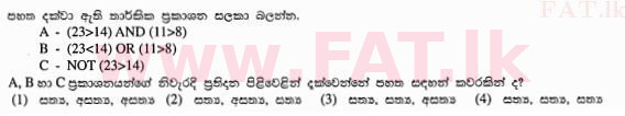உள்ளூர் பாடத்திட்டம் : சாதாரண நிலை (சா/த) தகவல் தொடர்பாடல் தொழில்நுட்பம் - 2012 டிசம்பர் - தாள்கள் I (සිංහල மொழிமூலம்) 30 1