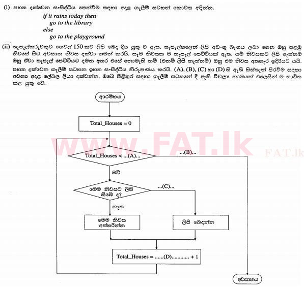 உள்ளூர் பாடத்திட்டம் : சாதாரண நிலை (சா/த) தகவல் தொடர்பாடல் தொழில்நுட்பம் - 2012 டிசம்பர் - தாள்கள் II (සිංහල மொழிமூலம்) 5 1