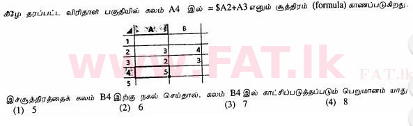 දේශීය විෂය නිර්දේශය : සාමාන්‍ය පෙළ (O/L) තොරතුරු හා සන්නිවේදන තාක්ෂණය (ICT) - 2013 දෙසැම්බර් - ප්‍රශ්න පත්‍රය I (தமிழ் මාධ්‍යය) 18 1
