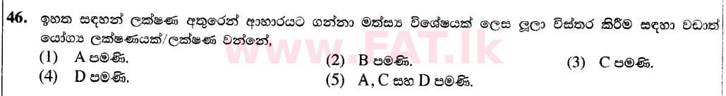 உள்ளூர் பாடத்திட்டம் : உயர்தரம் (உ/த) உயிர் வள தொழில்நுட்பம் - 2020 அக்டோபர் - தாள்கள் I (புதிய / பழைய பாடத்திட்டம்) (සිංහල மொழிமூலம்) 46 2