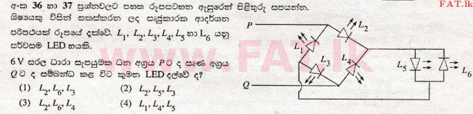 உள்ளூர் பாடத்திட்டம் : சாதாரண நிலை (சா/த) விஞ்ஞான - 2009 டிசம்பர் - தாள்கள் I (සිංහල மொழிமூலம்) 36 1