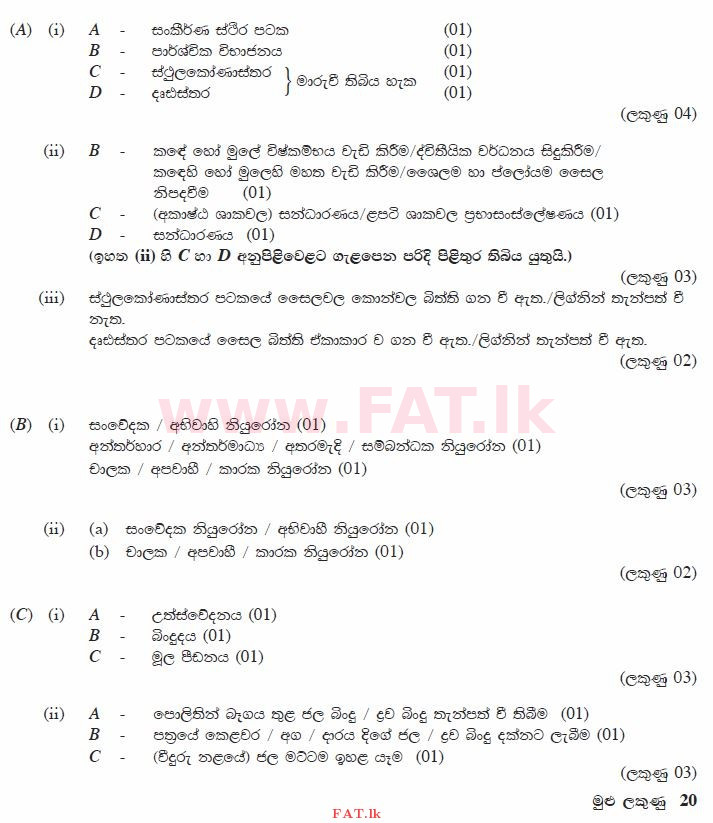 உள்ளூர் பாடத்திட்டம் : சாதாரண நிலை (சா/த) விஞ்ஞான - 2013 டிசம்பர் - தாள்கள் II (සිංහල மொழிமூலம்) 6 897