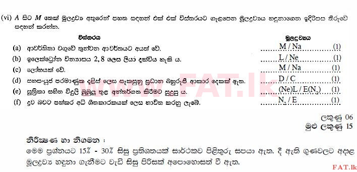 உள்ளூர் பாடத்திட்டம் : சாதாரண நிலை (சா/த) விஞ்ஞான - 2010 டிசம்பர் - தாள்கள் II (සිංහල மொழிமூலம்) 3 2365