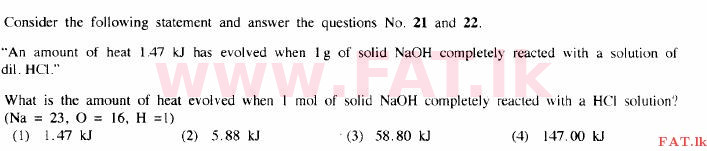 දේශීය විෂය නිර්දේශය : සාමාන්‍ය පෙළ (O/L) විද්‍යාව - 2015 දෙසැම්බර් - ප්‍රශ්න පත්‍රය I (English මාධ්‍යය) 21 1