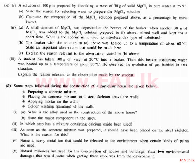 National Syllabus : Ordinary Level (O/L) Science - 2015 December - Paper II (English Medium) 8 1